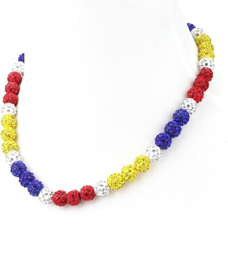Krfy Baseball Necklaces for Boys, Bling Rhinestone Beaded Necklaces for Women Men, Diamond Baseball Drip Necklace Ice Bead Necklaces Inspired Sports Jewelry, 17.7 Inches, Age：Over 8 Years Old - Image 1